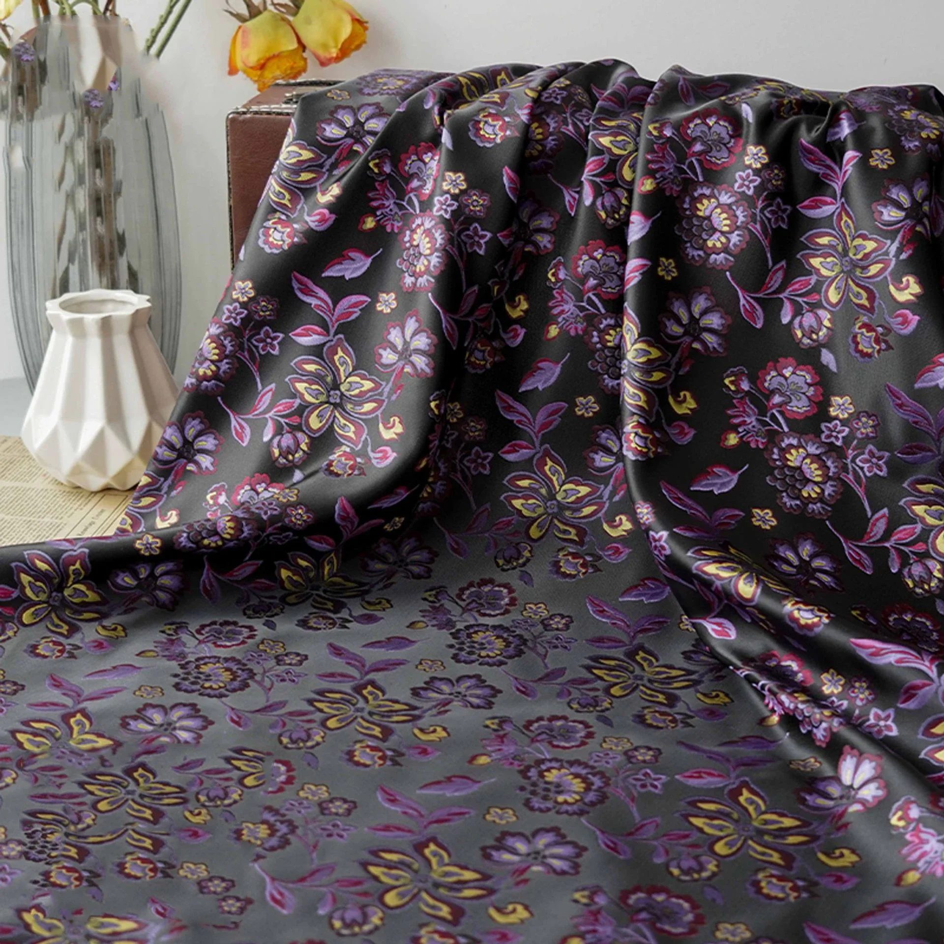 Purple Gold Flower Brocade Jacquard Fabric Retro Dress Jacket Skirt Bag Decorative Sewing Fabric
Purple Gold Flower Brocade Jacquard Fabric Retro Dress Jacket Skirt Bag Decorative Sewing Fabric