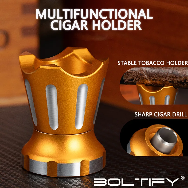 Boltify 2026 aluminum alloy multifunctional cigar holder, large caliber crown shaped cigar holderandopener, cigar accessories
Boltify 2026 aluminum alloy multifunctional cigar holder, large caliber crown shaped cigar holderandopener, cigar accessories