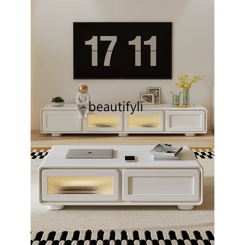 Modern Simple New Coffee Table TV Cabinet Combination Living Room Home Small Apartment Cream Style Paint Storage Floor Cabinet
Modern Simple New Coffee Table TV Cabinet Combination Living Room Home Small Apartment Cream Style Paint Storage Floor Cabinet