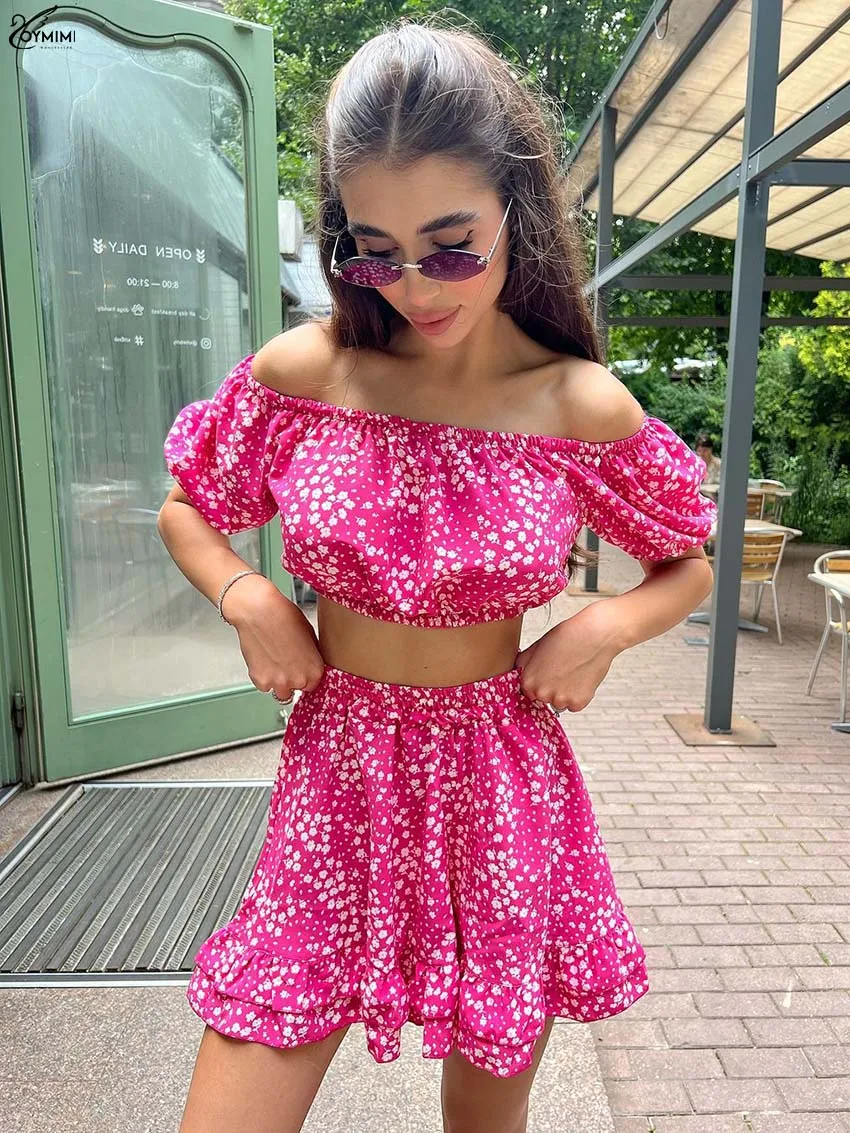 Oymimi Elegant Pink Print 2 Piece Sets Woman Outfit Fashion Strapless Short Sleeve Crop Tops And High Waisted Mini Skirts Sets
Oymimi Elegant Pink Print 2 Piece Sets Woman Outfit Fashion Strapless Short Sleeve Crop Tops And High Waisted Mini Skirts Sets