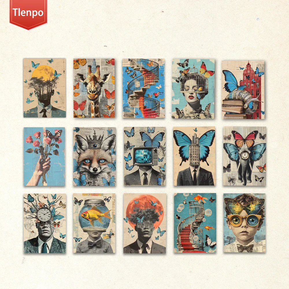 16pcs, Surrealist Collage Postcards, New Year Gift, Christmas Gift, Living Room Decoration, Bedroom Decoration,High-Quality Card
16pcs, Surrealist Collage Postcards, New Year Gift, Christmas Gift, Living Room Decoration, Bedroom Decoration,High-Quality Card