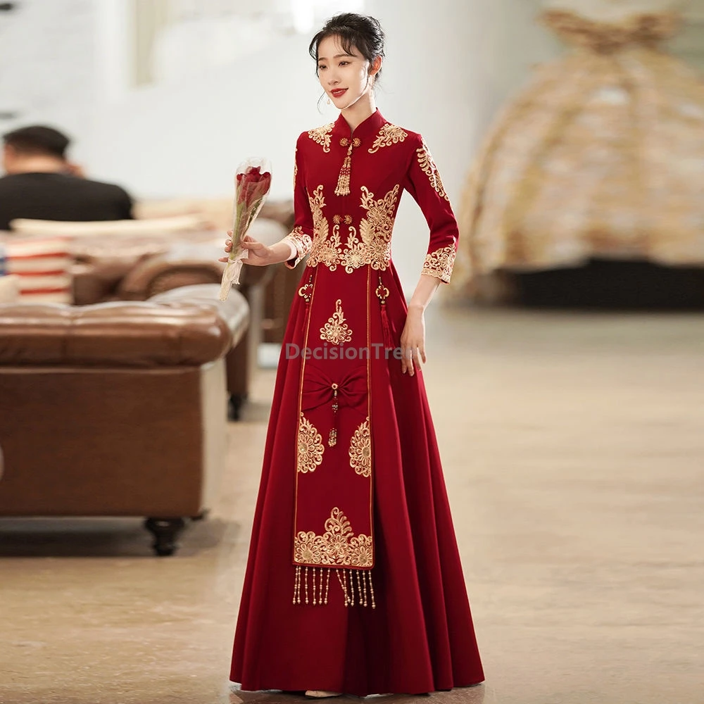 2025 chinese style classical temperament bridal wedding toasting attire high end gorgeous exquisite elegant lady party qipao
2025 chinese style classical temperament bridal wedding toasting attire high end gorgeous exquisite elegant lady party qipao