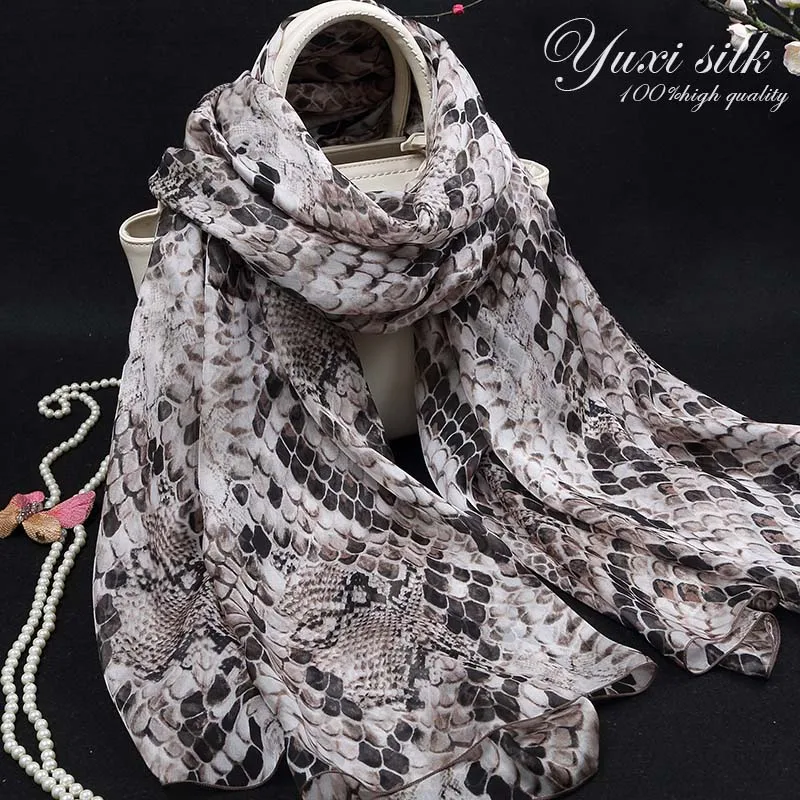 High Quality Snake Pattern Animal Scarf 100% Silk Long Shawl for Women Spring Autumn Winter Summer Thin
High Quality Snake Pattern Animal Scarf 100% Silk Long Shawl for Women Spring Autumn Winter Summer Thin