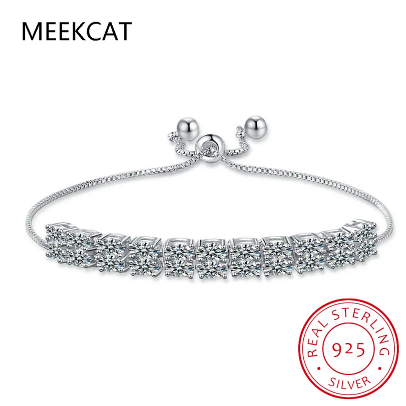 Double Row D VVS1 Moissanite Tennis Bracelet Original s925 Sterling Silver 18k White Gold Bracelet Adjustable for Women Man
Double Row D VVS1 Moissanite Tennis Bracelet Original s925 Sterling Silver 18k White Gold Bracelet Adjustable for Women Man