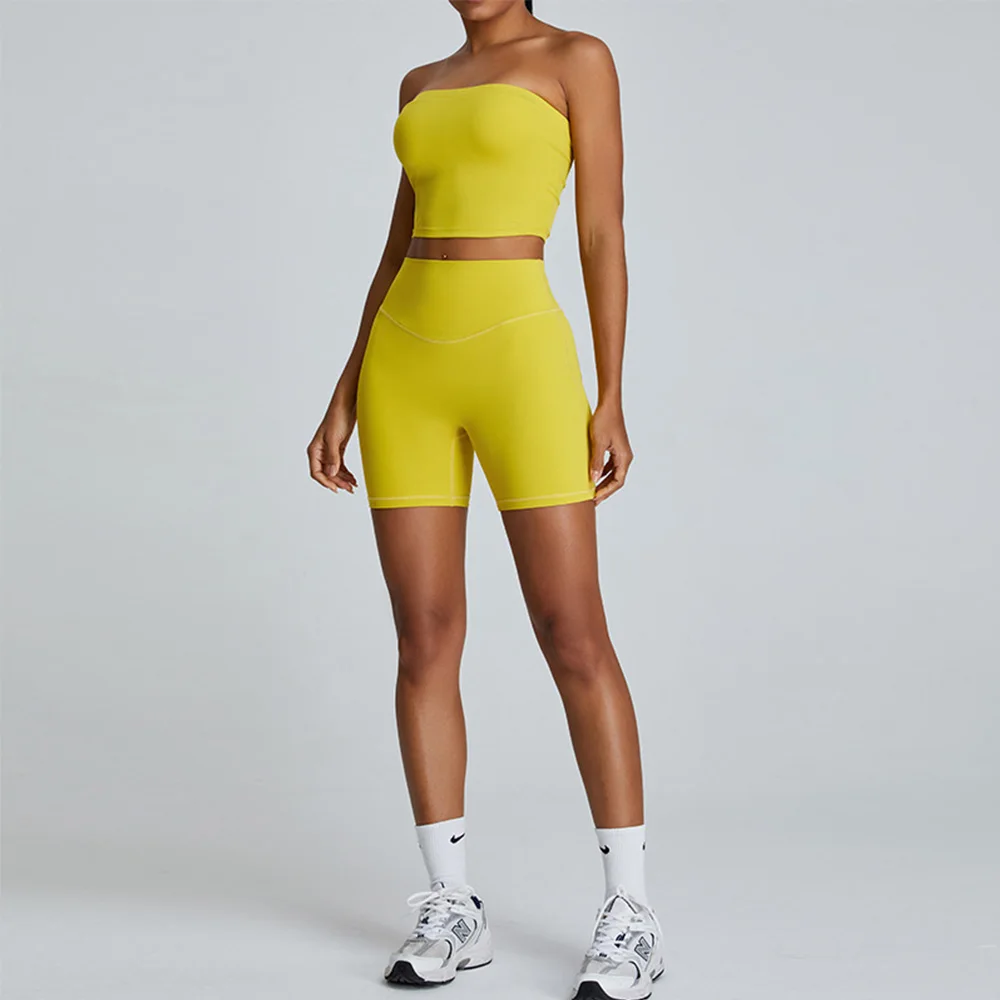 Yoga Sets Women Workout Sets 2 Pieces Gym Suits Sexy Strapless Bra High Waist Shorts Outfits Fitness Clothes Running Sportswear
Yoga Sets Women Workout Sets 2 Pieces Gym Suits Sexy Strapless Bra High Waist Shorts Outfits Fitness Clothes Running Sportswear