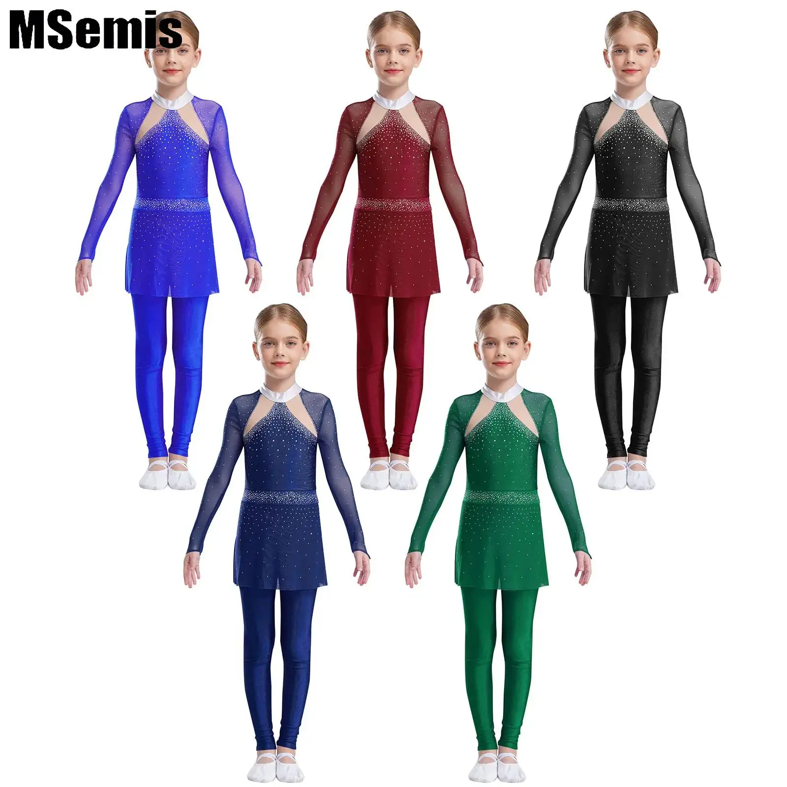 Kids Girls Elegant Dance Jumpsuit Figure Skating Skirted Jumpsuit Long Sleeve Mesh Patchwork Glittery Rhinestones Bodysuit
Kids Girls Elegant Dance Jumpsuit Figure Skating Skirted Jumpsuit Long Sleeve Mesh Patchwork Glittery Rhinestones Bodysuit