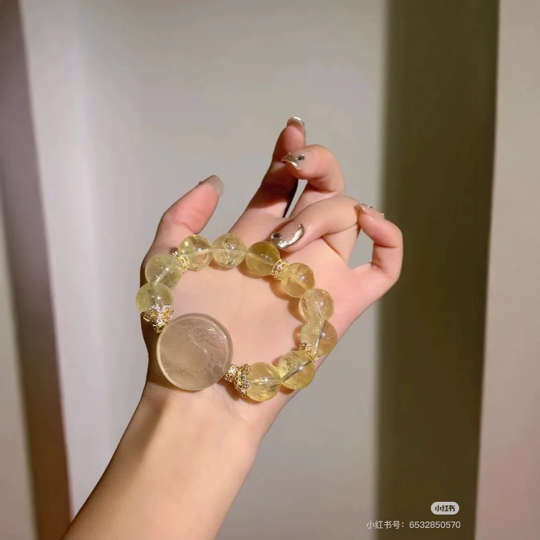 Natural Primary Yellow Crystal Bracelet, Tibetan Kiram , Women's Lucky Bracelet ,Niche design
Natural Primary Yellow Crystal Bracelet, Tibetan Kiram , Women's Lucky Bracelet ,Niche design