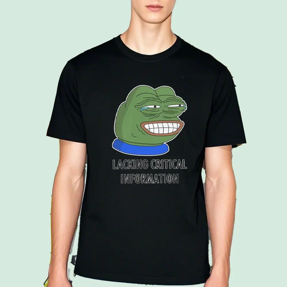 Funny LACKING CRITICAL INFORMATION Men Cotton Tshirt Pepe Frog Animal Boy Tees Harajuku Y2k Hipster Tops Funny Graphic Tshirt
Funny LACKING CRITICAL INFORMATION Men Cotton Tshirt Pepe Frog Animal Boy Tees Harajuku Y2k Hipster Tops Funny Graphic Tshirt