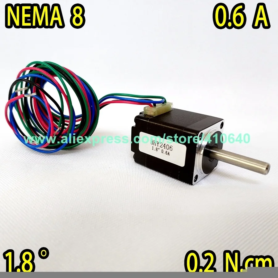 SALES NEMA 8 Stepper Motor 8HY2406 Mini Size Stepping Motor 0.6A current 0.2 N.cm torque with 4 lead wires FROM FACTORY
SALES NEMA 8 Stepper Motor 8HY2406 Mini Size Stepping Motor 0.6A current 0.2 N.cm torque with 4 lead wires FROM FACTORY