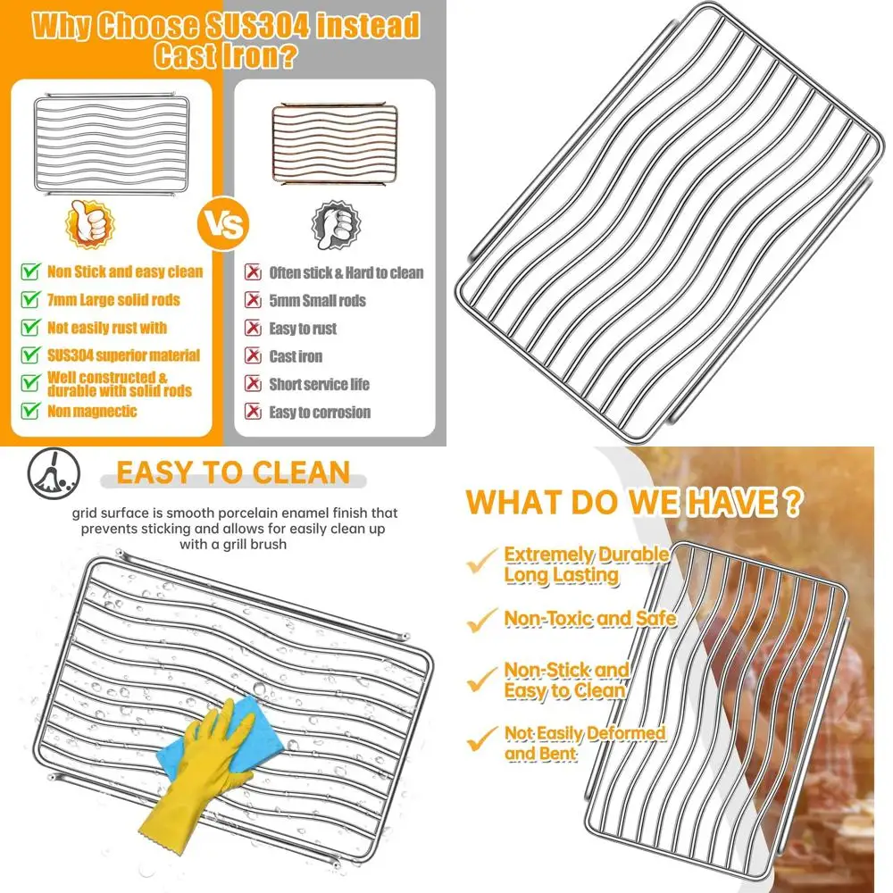 Решетка для приготовления пищи из нержавеющей стали для больших барбекю на открытом воздухе — прочная и универсальная
Решетка для приготовления пищи из нержавеющей стали для больших барбекю на открытом воздухе — прочная и универсальная
