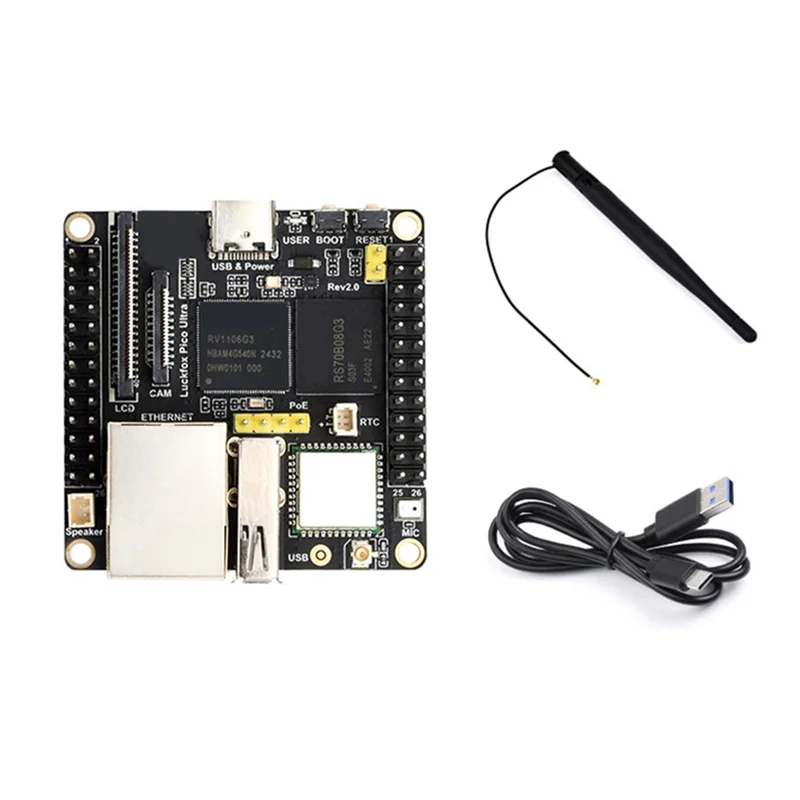 A32T-RV1106 Плата разработки Linux для Luckfox Pico Ultra ARM Cortex-A7 CPU NPU ISP Поддержка процессора
A32T-RV1106 Плата разработки Linux для Luckfox Pico Ultra ARM Cortex-A7 CPU NPU ISP Поддержка процессора