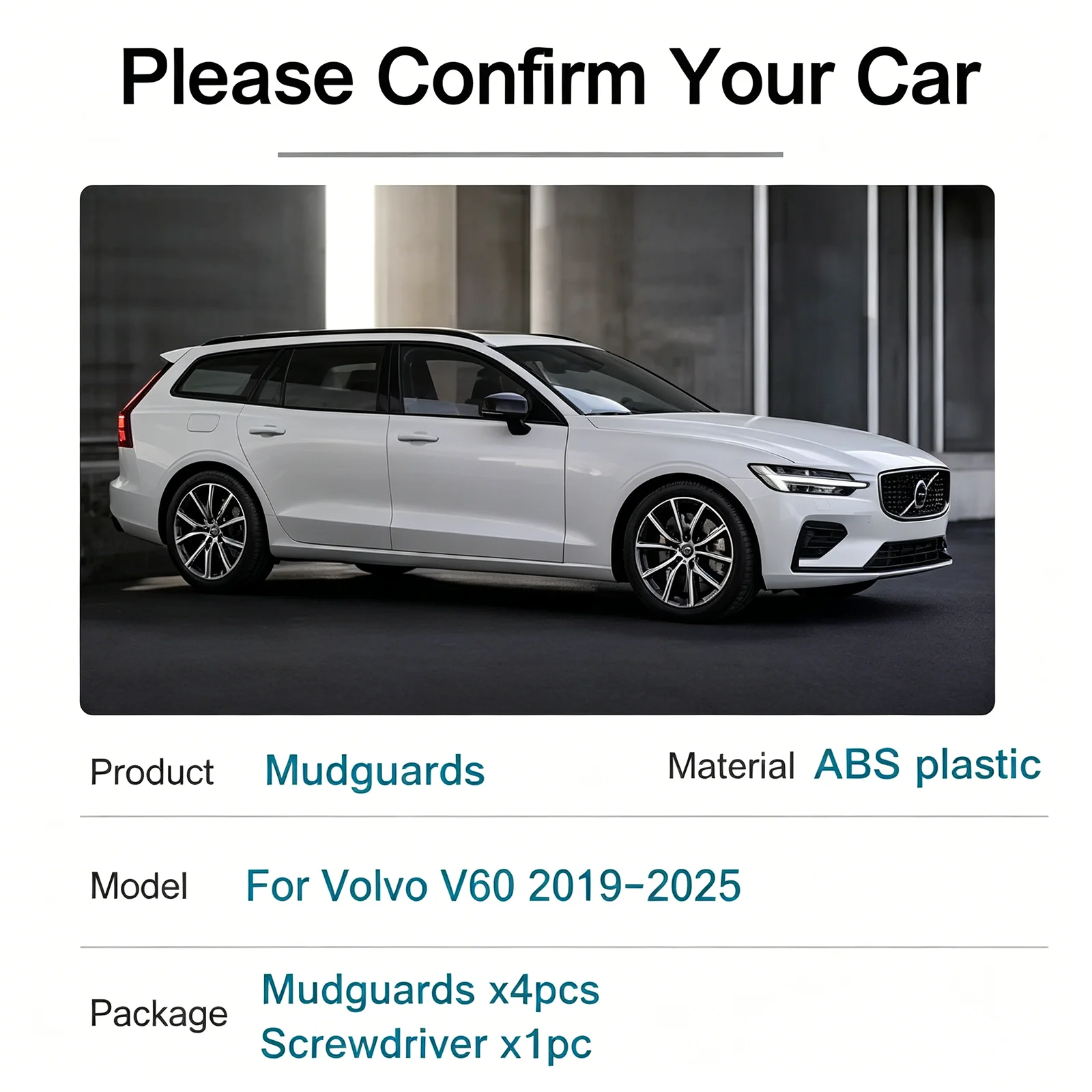 For Volvo V60 2019~2025 4PCS Car Mudguards Wheel Mud Flaps Splash Guards Front Rear Fenders Reduce dust sand Protect Your Car
For Volvo V60 2019~2025 4PCS Car Mudguards Wheel Mud Flaps Splash Guards Front Rear Fenders Reduce dust sand Protect Your Car