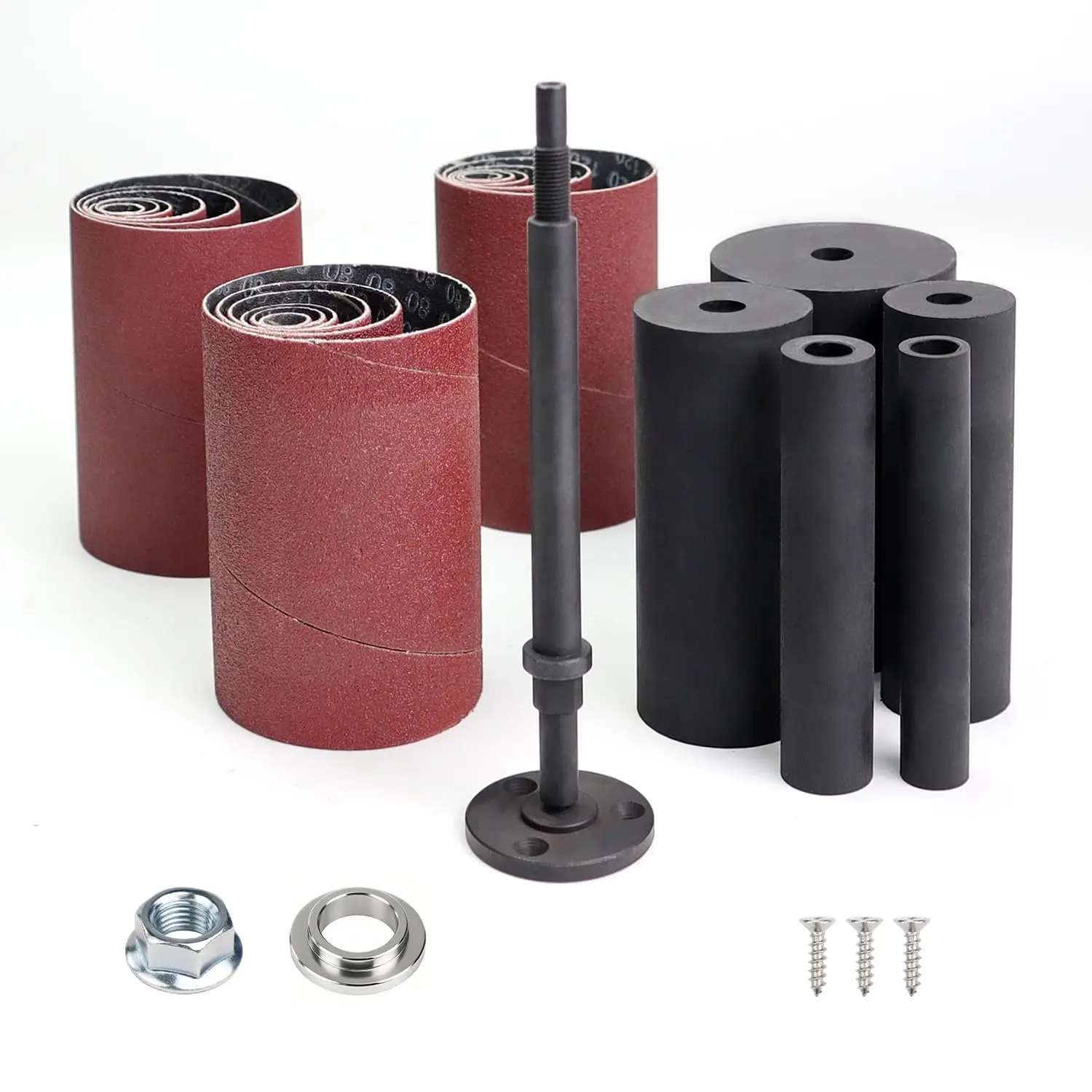 4-1/2'' Drill Press Sanding Spindle Kit, Spindle Sander Drum Kit for Woodworking
4-1/2'' Drill Press Sanding Spindle Kit, Spindle Sander Drum Kit for Woodworking