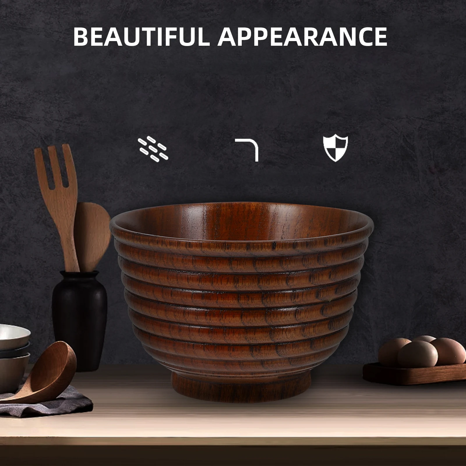 1pc Wooden Bowl Japanese Style Natural Grain Rice Fruit Soup Storage Bowl Eco-Friendly Food Safe Unpainted Wax-Free for Family
1pc Wooden Bowl Japanese Style Natural Grain Rice Fruit Soup Storage Bowl Eco-Friendly Food Safe Unpainted Wax-Free for Family