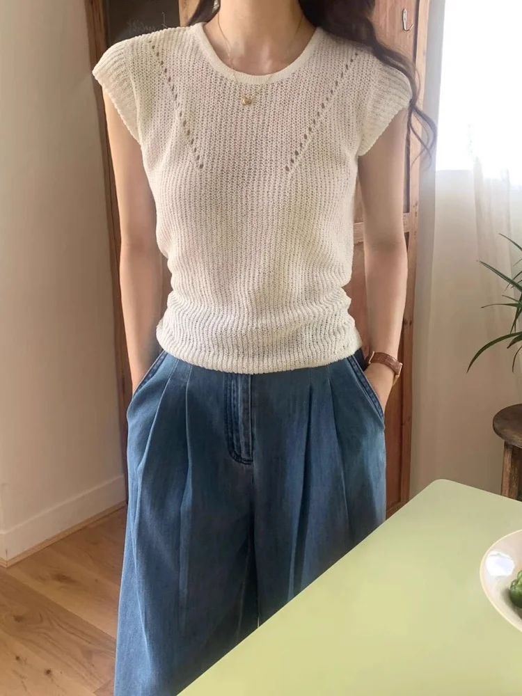Korean Sle ort Sve Knitted Top Women Summer Design Hollow out Waist Belt oulder Thin irt Commute Sle Loose Fit
Korean Sle ort Sve Knitted Top Women Summer Design Hollow out Waist Belt oulder Thin irt Commute Sle Loose Fit