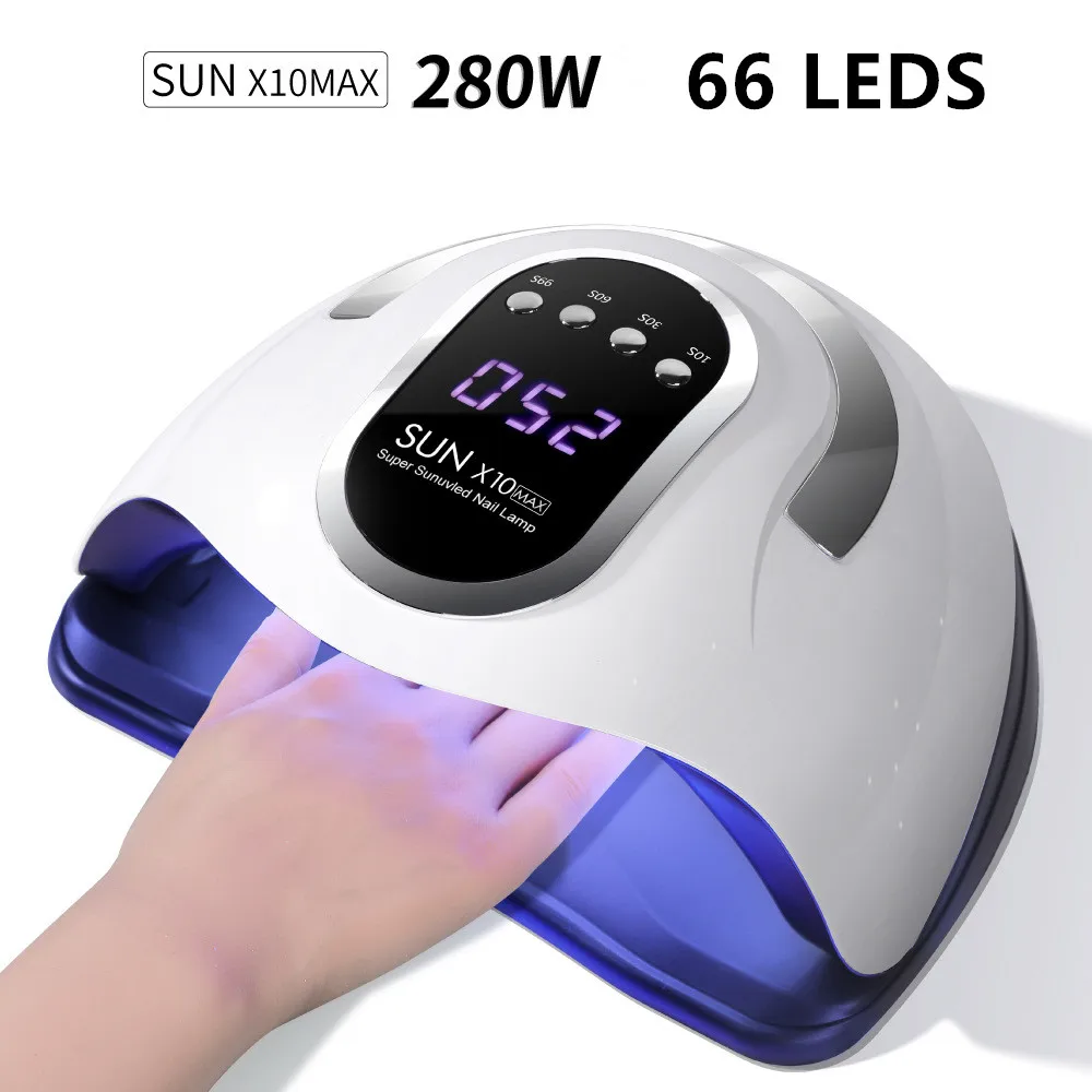 SUN X10 MAX УФ-светодиодная сушилка для ногтей 280 Вт 66 светодиодов Лампа для отверждения гель-лака с 4 таймерами Автоматический датчик ЖК-дисплей Быстросохнущий маникюр
SUN X10 MAX УФ-светодиодная сушилка для ногтей 280 Вт 66 светодиодов Лампа для отверждения гель-лака с 4 таймерами Автоматический датчик ЖК-дисплей Быстросохнущий маникюр