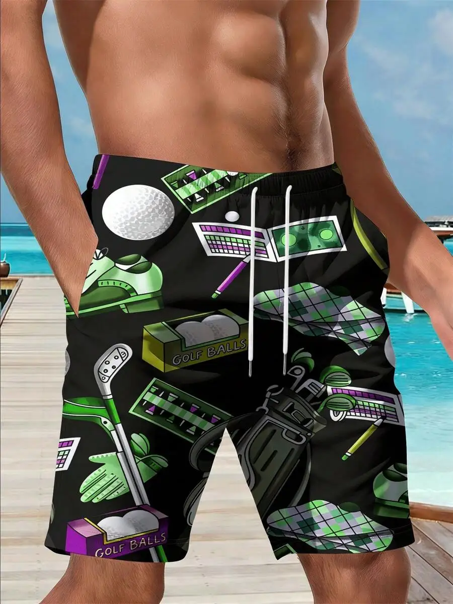 Mens Beach Shorts With 3D Golf Print Casual Swim Trunks
Mens Beach Shorts With 3D Golf Print Casual Swim Trunks