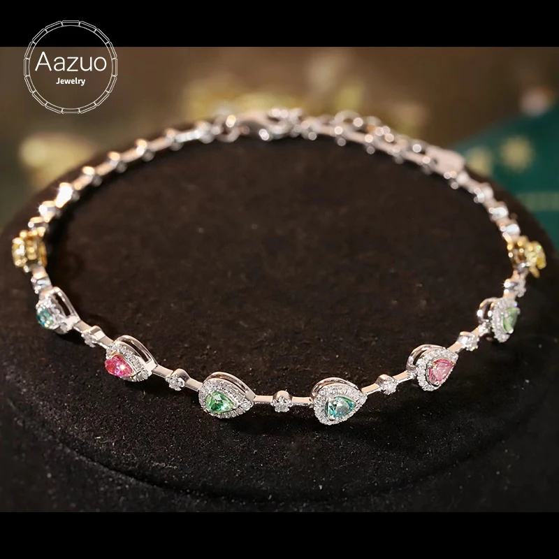 Aazuo Luxury Jewelry 18K Solid White Gold Real Color Diamonds 1.30ct Bangle For Woman Upscale Trendy Wedding Engagement Party
Aazuo Luxury Jewelry 18K Solid White Gold Real Color Diamonds 1.30ct Bangle For Woman Upscale Trendy Wedding Engagement Party
