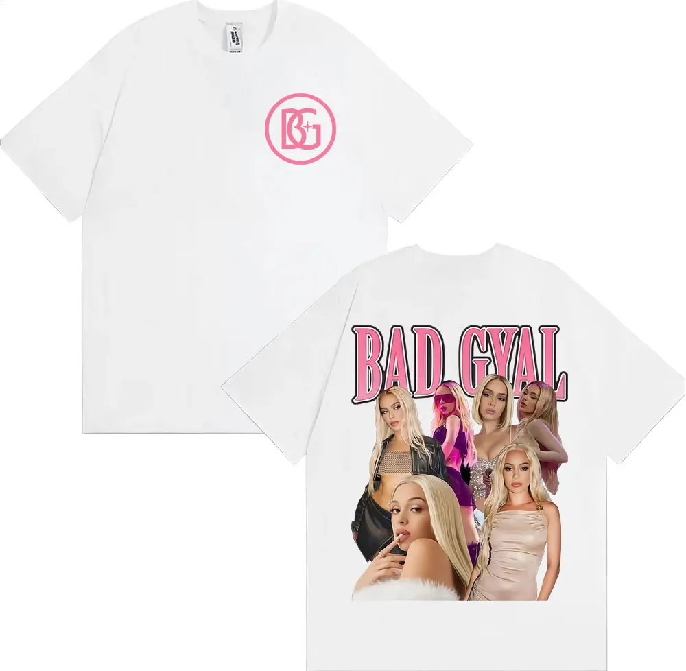 Men Women Vintage Summer Tops 100% Cotton T-shirt Singer Bad Gyal Album Tour Merch T-shirts Fashion Hip Hop High Street T Shirts
Men Women Vintage Summer Tops 100% Cotton T-shirt Singer Bad Gyal Album Tour Merch T-shirts Fashion Hip Hop High Street T Shirts