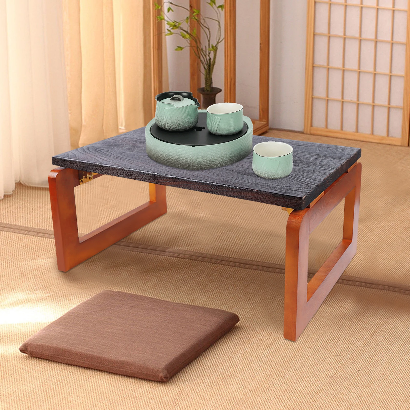Japanese Floor Table, Wooden Portable Coffee Table, Altar Table for Meditation with Foldable Legs, Low Table for Sitting on The Floor, 23.6''x 15.7''x 11.8''
Japanese Floor Table, Wooden Portable Coffee Table, Altar Table for Meditation with Foldable Legs, Low Table for Sitting on The Floor, 23.6''x 15.7''x 11.8''