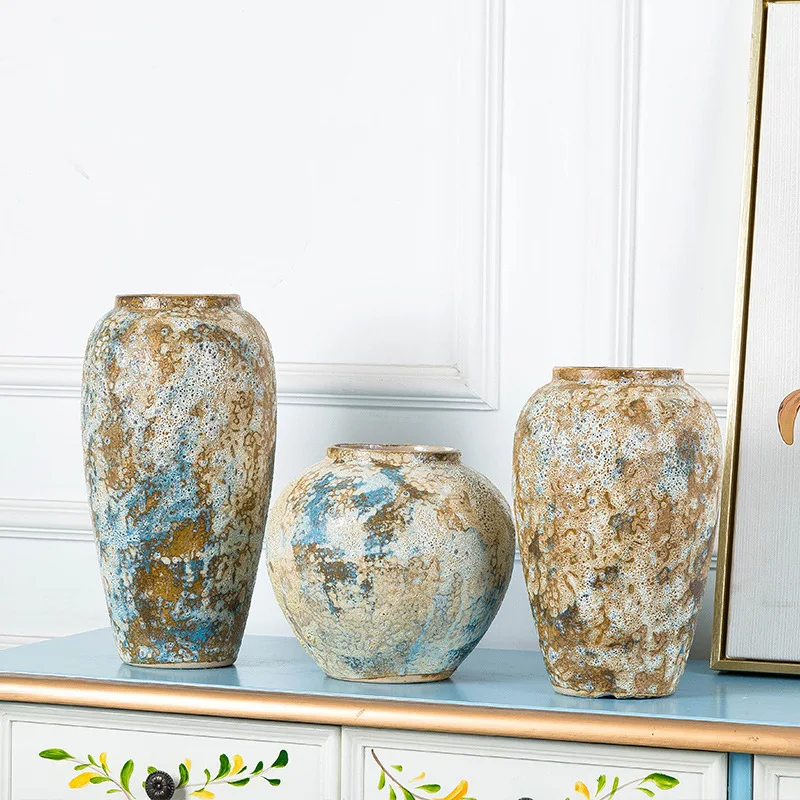 Retro desktop ornaments ceramic handicrafts home hotel decorations flower vases for fresh and dried flowers three-piece set
Retro desktop ornaments ceramic handicrafts home hotel decorations flower vases for fresh and dried flowers three-piece set