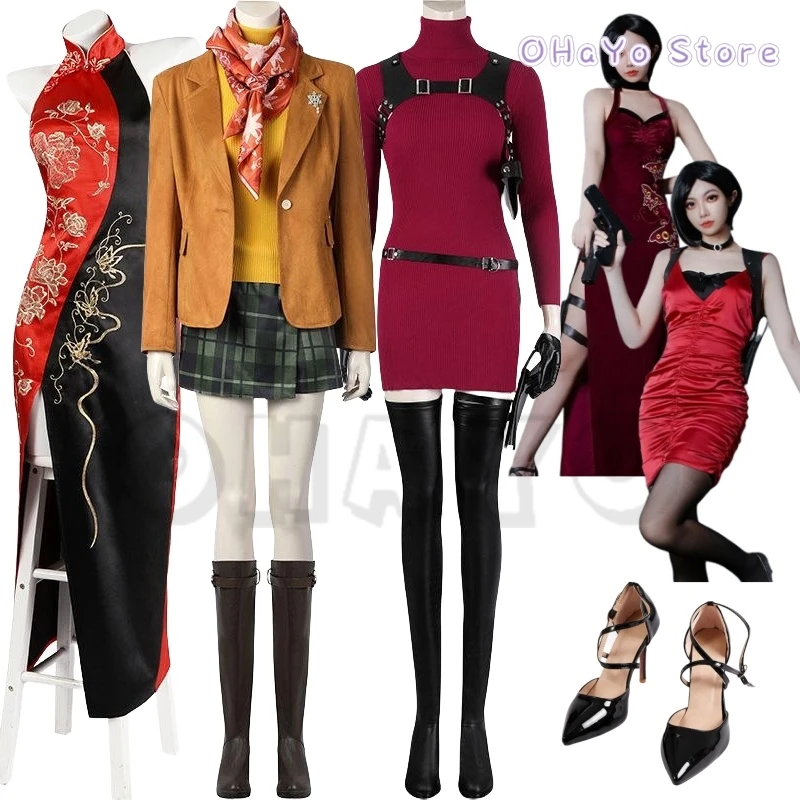 Ada Wong Cosplay Costume Clothes Uniform Cosplay Battle Dress Cheongsam Halloween Shoes Performance Dress Party Woman Set
Ada Wong Cosplay Costume Clothes Uniform Cosplay Battle Dress Cheongsam Halloween Shoes Performance Dress Party Woman Set