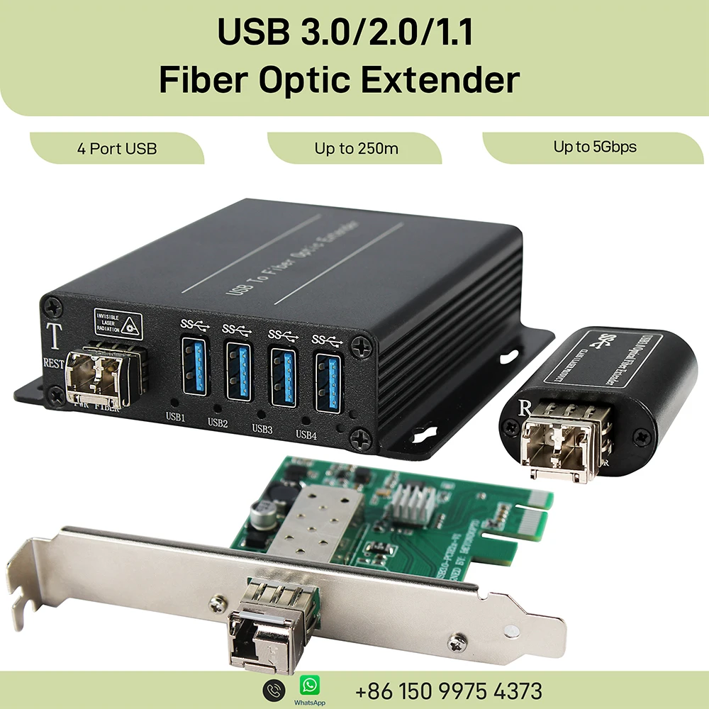 USB 3.0 Fiber Extender 4 Port USB-A Hub Over LC Fiber 250m 5Gbps SuperSpeed for Windows Mac Linux USB 2.0/1.1
USB 3.0 Fiber Extender 4 Port USB-A Hub Over LC Fiber 250m 5Gbps SuperSpeed for Windows Mac Linux USB 2.0/1.1