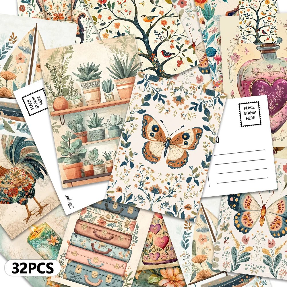 32pcs, flower plant postcards, wall stickers, mailing cards, greeting cards, DIY postcards, commemorative postcards
32pcs, flower plant postcards, wall stickers, mailing cards, greeting cards, DIY postcards, commemorative postcards