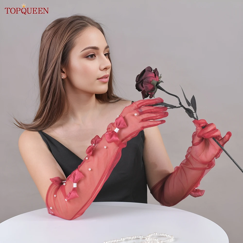 TOPQUEEN милые перчатки для невесты с жемчугом, перчатки с бантом и аппликацией, бордовые, высокое качество, длиной до локтя, аксессуары для вечеринок, T33
TOPQUEEN милые перчатки для невесты с жемчугом, перчатки с бантом и аппликацией, бордовые, высокое качество, длиной до локтя, аксессуары для вечеринок, T33