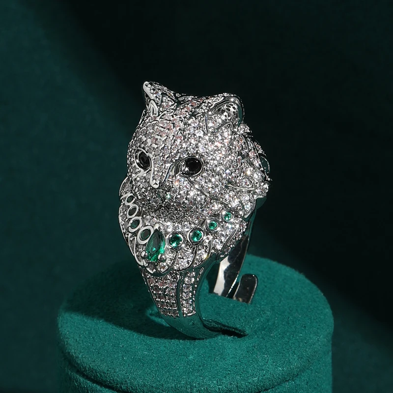 Silver Color Vintage Large Rhinestone Cat Rings Retro Exaggerated High Jewelry For Women Carnival Party Finger Charm Accessories
Silver Color Vintage Large Rhinestone Cat Rings Retro Exaggerated High Jewelry For Women Carnival Party Finger Charm Accessories