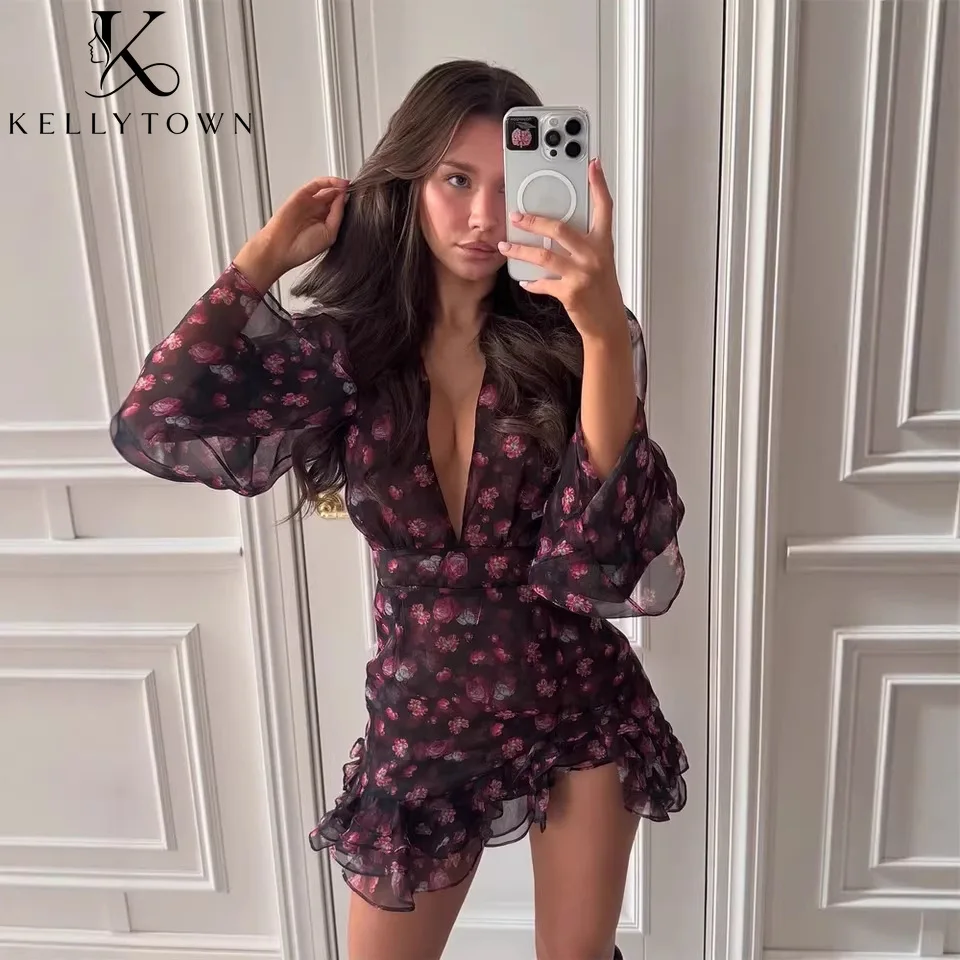 Floral Print Dress Women Deep V Neck Long Sleeve Mini Dress Autumn Winter Clothes 2026 Elegant Sexy Flare Sleeve Ruffles Dress
Floral Print Dress Women Deep V Neck Long Sleeve Mini Dress Autumn Winter Clothes 2026 Elegant Sexy Flare Sleeve Ruffles Dress