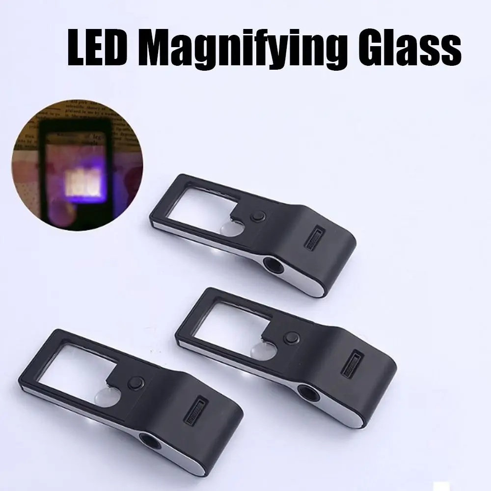 Pocket Handheld 3X Magnifying Glass Durable Black Lighted Magnifying Glass Plastic UV Light Reading Magnifier Microscope
Pocket Handheld 3X Magnifying Glass Durable Black Lighted Magnifying Glass Plastic UV Light Reading Magnifier Microscope