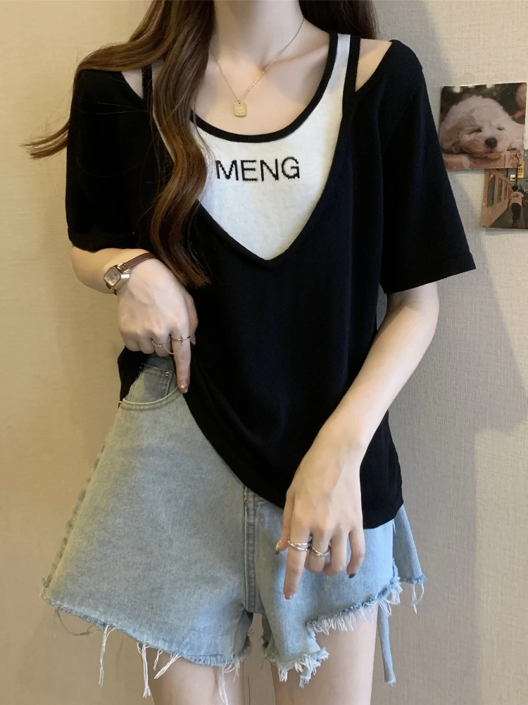 Large Size Shoulder Bared Short Sleeve Base Shirt Women's Summer New Style Conceal Meat Slimming Belly Covering T-shirt
Large Size Shoulder Bared Short Sleeve Base Shirt Women's Summer New Style Conceal Meat Slimming Belly Covering T-shirt