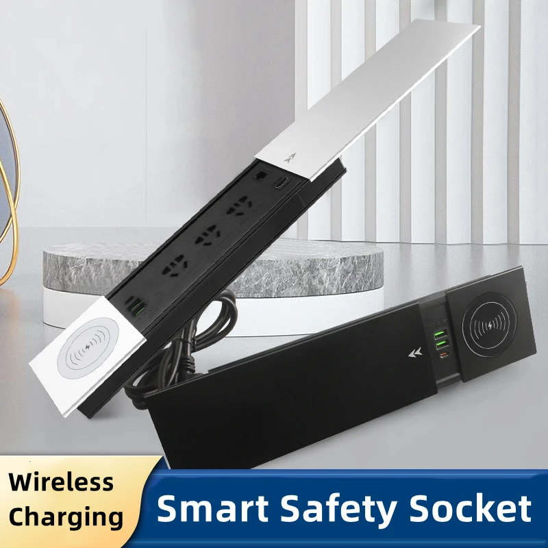 Настольная интеллектуальная защитная розетка, многофункциональная скрытая розетка, раздвижная крышка для рабочего стола, удлинитель, розетка для беспроводной зарядки
Настольная интеллектуальная защитная розетка, многофункциональная скрытая розетка, раздвижная крышка для рабочего стола, удлинитель, розетка для беспроводной зарядки