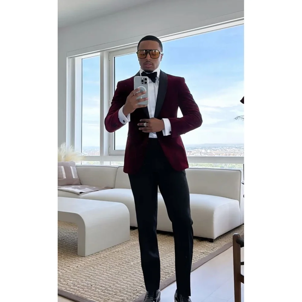 Burgundy Velvet Men's Suits 2 Pieces Wedding Groom Tuxedo High-end Occasion Formal Male Clothing Jacket Pants
Burgundy Velvet Men's Suits 2 Pieces Wedding Groom Tuxedo High-end Occasion Formal Male Clothing Jacket Pants
