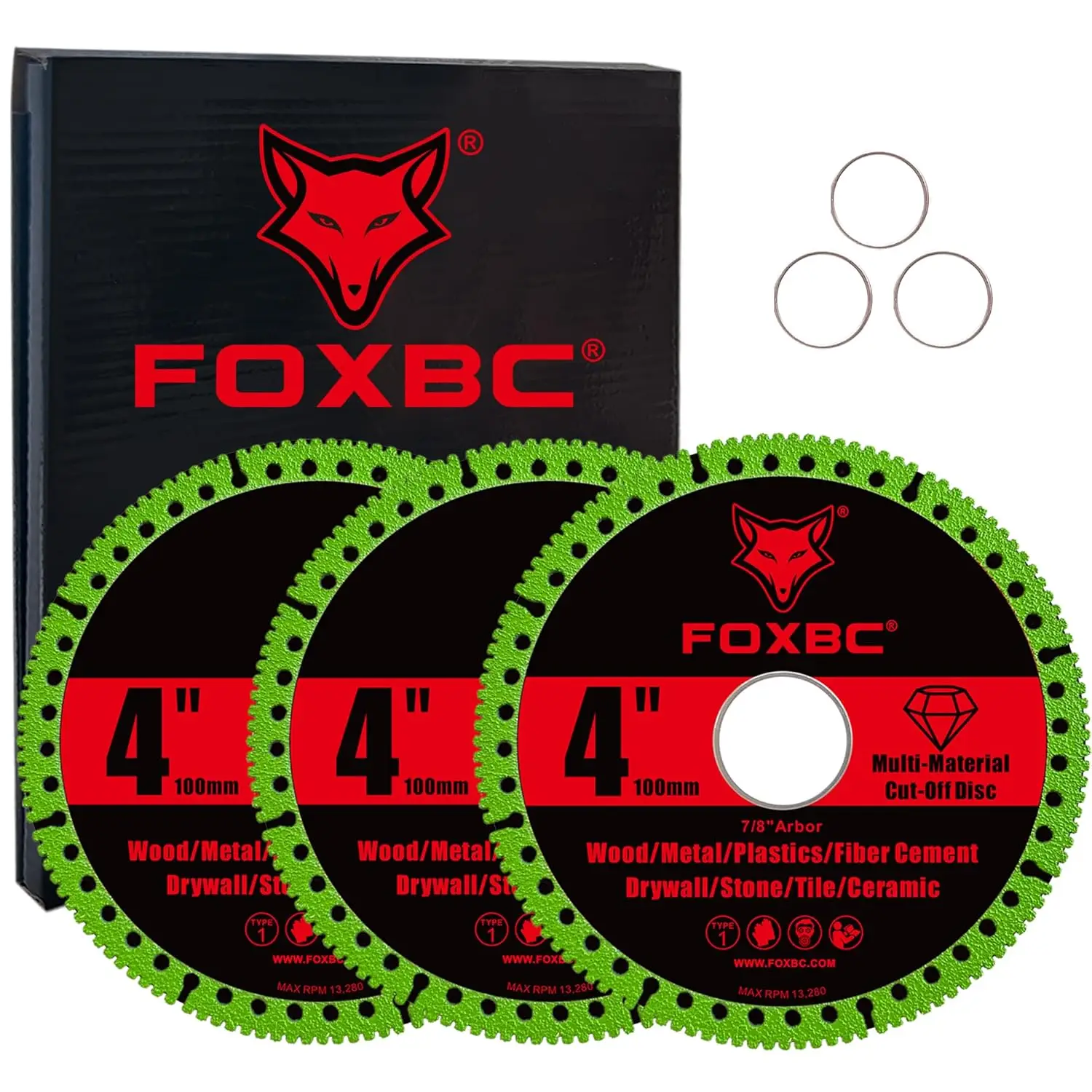4" Multi-Material Cut Off Disc for Angle Grinders, 7/8" Arbor, 3 Pack - Diamond Grit, Long Life
4" Multi-Material Cut Off Disc for Angle Grinders, 7/8" Arbor, 3 Pack - Diamond Grit, Long Life