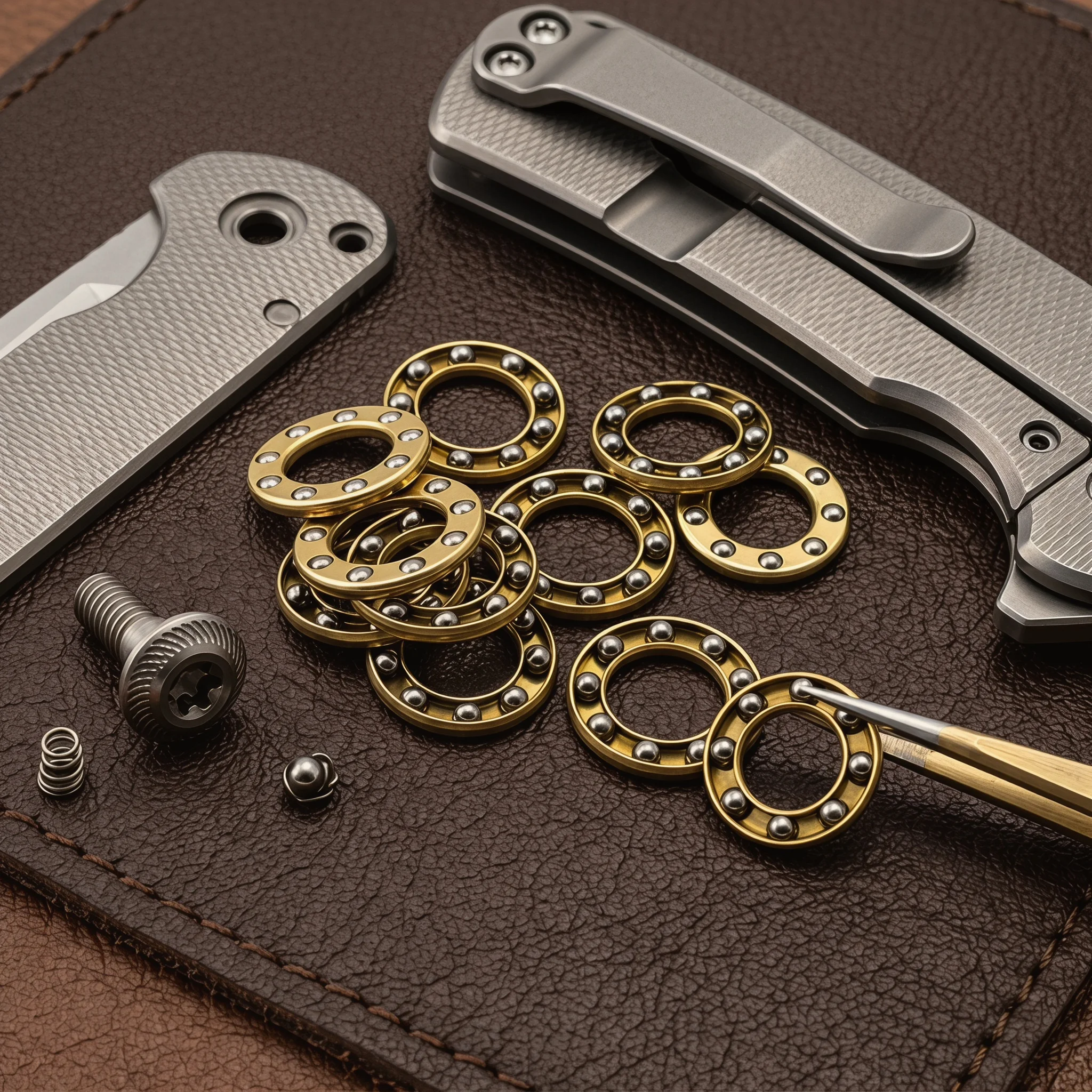 Precision brass ball bearing for folding knife (2 pieces per set)
Precision brass ball bearing for folding knife (2 pieces per set)