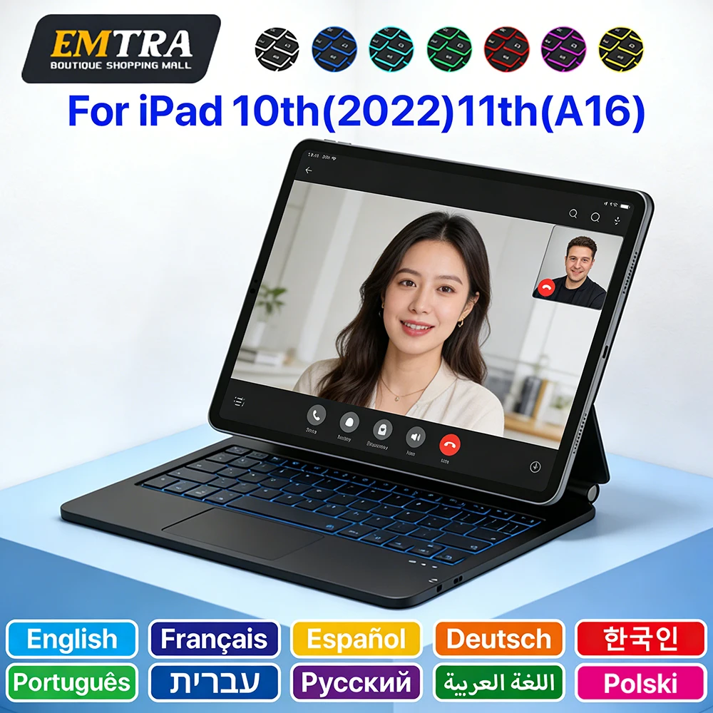 New Magic Bluetooth Keyboard for iPad 10 11th Magnetic Smart Case for iPad a16 A3354 A3355 A3356 A2696 Ultra-long Standby Time
New Magic Bluetooth Keyboard for iPad 10 11th Magnetic Smart Case for iPad a16 A3354 A3355 A3356 A2696 Ultra-long Standby Time