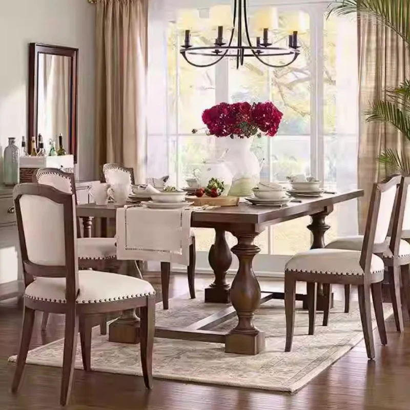 !@American Retro Style 6 8 10 Seater Rectangular Wood Dining Table Handmade Wooden Vintage Dining Table for Restaurant
!@American Retro Style 6 8 10 Seater Rectangular Wood Dining Table Handmade Wooden Vintage Dining Table for Restaurant