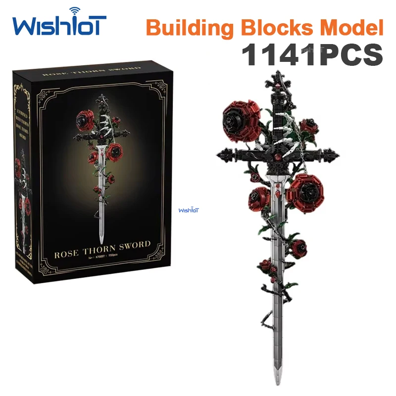 1141Pcs Building Blocks Gothic Rose Thorn Blade Ornament Skeleton Hand Flower Model Romantic Valentine Gift Desktop Toy
1141Pcs Building Blocks Gothic Rose Thorn Blade Ornament Skeleton Hand Flower Model Romantic Valentine Gift Desktop Toy