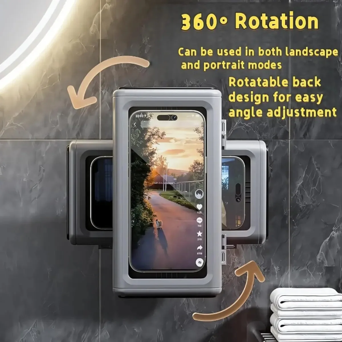 Waterproof Shower Phone Holder Extendable Rotation Shower Phone Case Adjustable Anti-Fog for Videos Hd Touchscreen Bathtubs
Waterproof Shower Phone Holder Extendable Rotation Shower Phone Case Adjustable Anti-Fog for Videos Hd Touchscreen Bathtubs