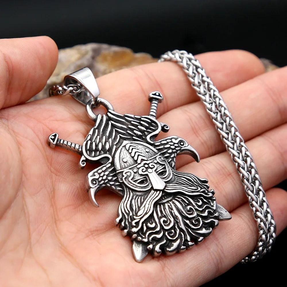 Nordic Vintage Odin Raven Necklace Stainless Steel Viking Warrior Pendant For Men Unique Amulet Jewelry Gift Dropshipping
Nordic Vintage Odin Raven Necklace Stainless Steel Viking Warrior Pendant For Men Unique Amulet Jewelry Gift Dropshipping