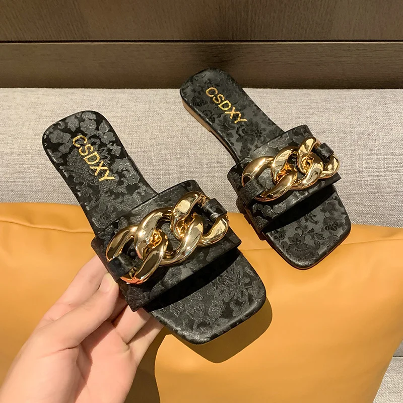 Shoes for Women Hot Sale Square Toe Women's Slippers Summer Open Toe Chain Solid Outdoor Casual Beach Large Size Slippers
Shoes for Women Hot Sale Square Toe Women's Slippers Summer Open Toe Chain Solid Outdoor Casual Beach Large Size Slippers
