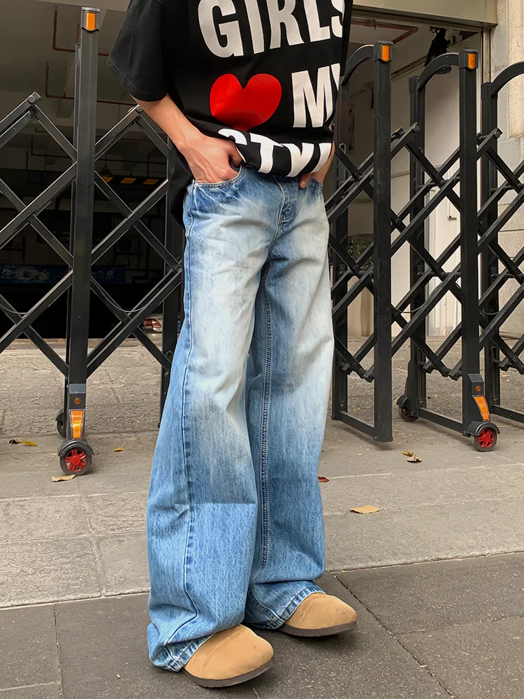Cleanfit American Retro Washed Blue Lightning Crack Wide Leg Loose Straight Jeans Men's Casual Comfortable Classic Denim Pants
Cleanfit American Retro Washed Blue Lightning Crack Wide Leg Loose Straight Jeans Men's Casual Comfortable Classic Denim Pants