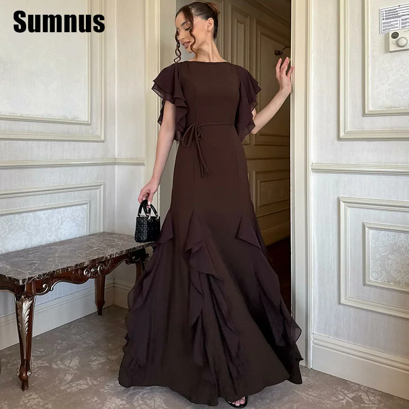 Sumnus Elegant Mermaid Brown Evening Dresses O-Neck Floor Length Formal Occasion Dresses فساتين سهرة Customized
Sumnus Elegant Mermaid Brown Evening Dresses O-Neck Floor Length Formal Occasion Dresses فساتين سهرة Customized
