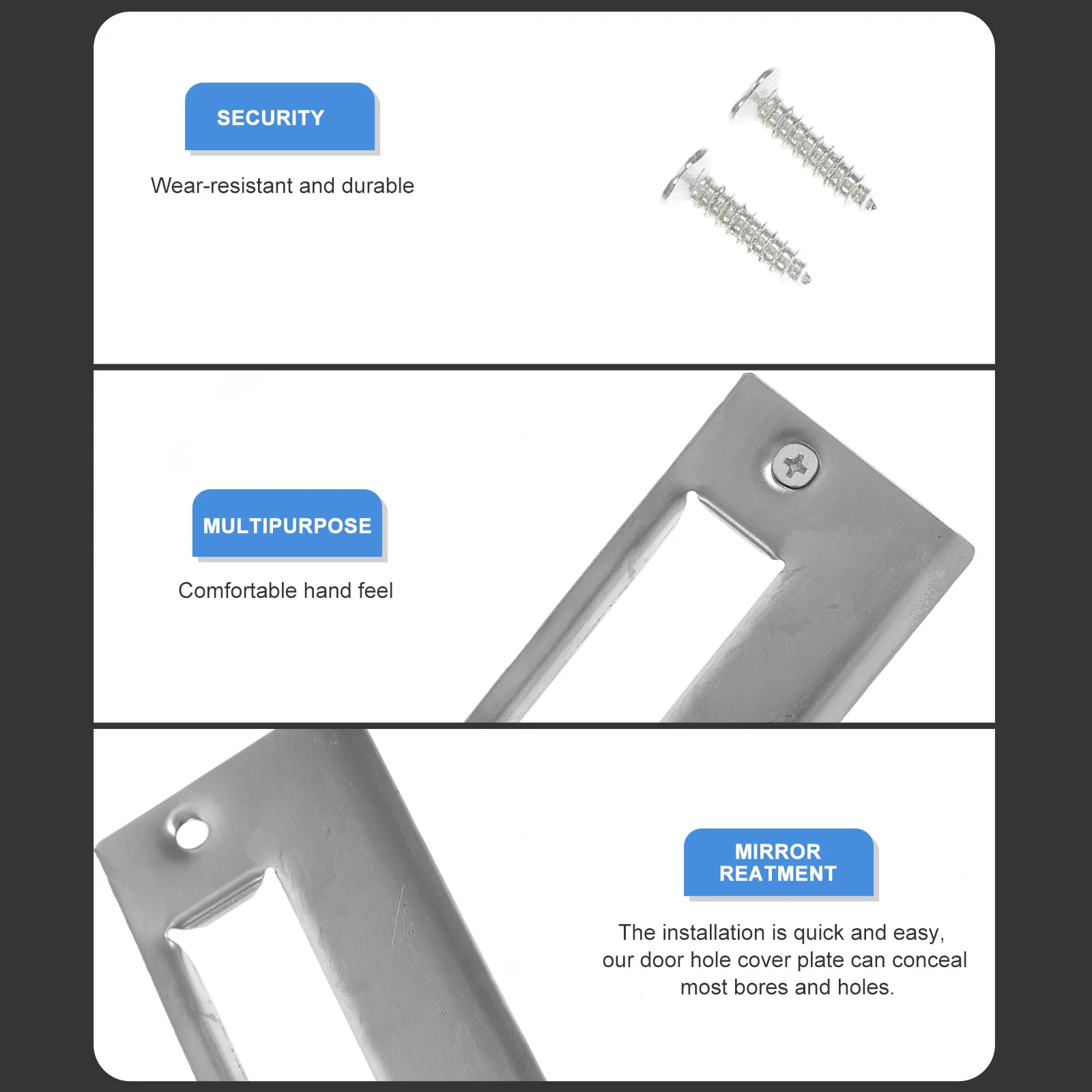 5pcs Door Strike Plate Reinforcement Kits Stainless Steel Deadbolt Covers Hole Filler Plates Garage Door Hardware
5pcs Door Strike Plate Reinforcement Kits Stainless Steel Deadbolt Covers Hole Filler Plates Garage Door Hardware