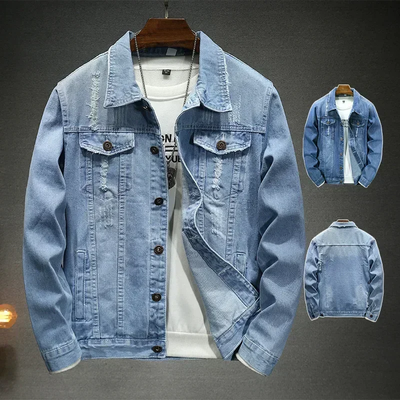 Men Denim Coats Coat Slim Fit Jacket Turn Down Collar Full Sleeve Hole Single Breasted Jackets Simple Casual Autumn Winter 2024
Men Denim Coats Coat Slim Fit Jacket Turn Down Collar Full Sleeve Hole Single Breasted Jackets Simple Casual Autumn Winter 2024