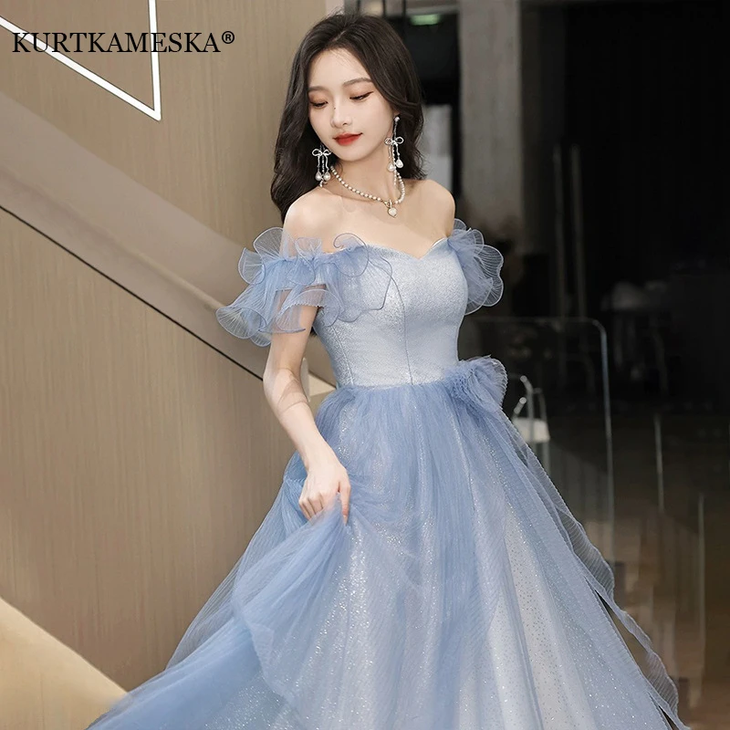 French evening Gowns for Women Blue Long Dress Wedding Banquet Gown Graduation Dresses Temperament Ladies Prom Evening Dresses
French evening Gowns for Women Blue Long Dress Wedding Banquet Gown Graduation Dresses Temperament Ladies Prom Evening Dresses