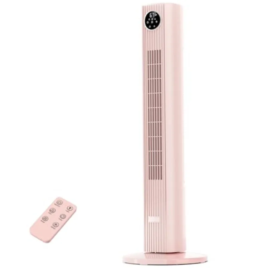 Tower fan for bedroom and office use, pink bladeless design with 3 wind speeds, 4 modes, 85 oscillation, quiet cooling, 12H tim
Tower fan for bedroom and office use, pink bladeless design with 3 wind speeds, 4 modes, 85 oscillation, quiet cooling, 12H tim