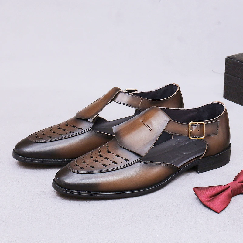 Men Genuine Leather Sandals Open-Toe Vintage Driving Shoes Adjustable Buckle Business Casual Summer Breathable Non-Slip Footwear
Men Genuine Leather Sandals Open-Toe Vintage Driving Shoes Adjustable Buckle Business Casual Summer Breathable Non-Slip Footwear